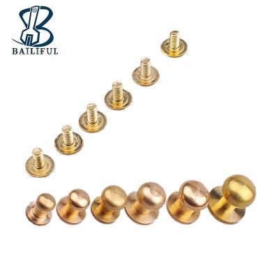 China Leather Working 5/6/7/8/9/10mm DIY Bag Hardware Handmade Accessories Copper Rivets Buckle Screw Rivet for sale