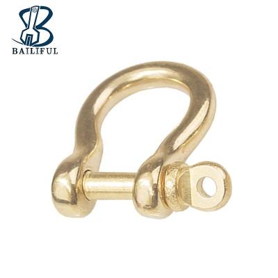 China Pure Brass U Buckle Carabiner Buckle Durable 10mm Solid Pure Copper Horseshoe U Buckle for sale