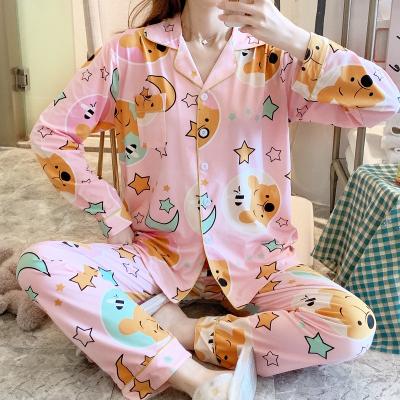 China Amazon fat millimeter plus size pajamas homewear suit QUICK DRY milk cotton silk women pajamas plus size pajamas for sale