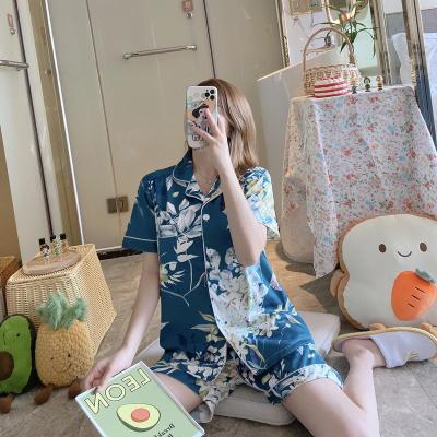 China Short Sleeve Cardigan Student Homewear Pajamas Soft Cool Suit Shorts Others Summer Pajamas Women for sale