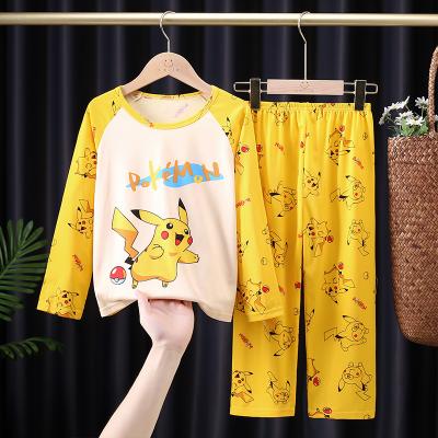 China 2021Children's suit autumn and winter baby long johns QUICK DRY top and bottom set children milk homewear cartoon pajamas silk suit for sale