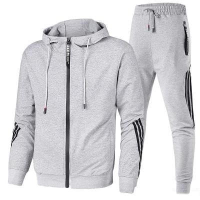 China Anti-wrinkle 21422 2021 autumn and winter new men's three bar stripe fashion sports leisure sweater set for sale