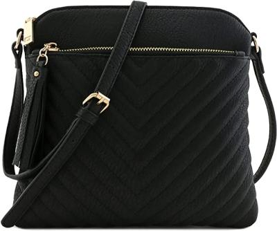 China PVC Quilted Medium Cross - Body Bag With Tassel for sale