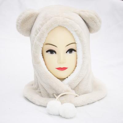 China Waterproof Animal Shape Fur Earflap Hats With Long Paw Scarf Glove for sale