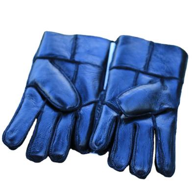 China Custom Leather Shearling Shearling Gloves Winter Plain Leather Working Gloves For Men for sale