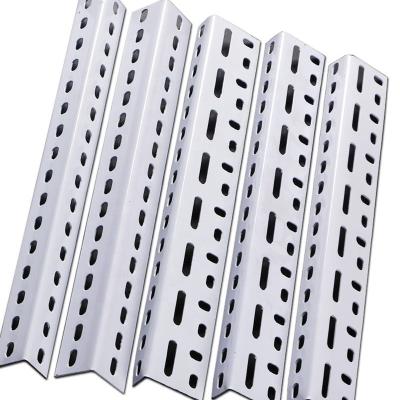 China q235 structure grade equal unequal construction galvanized / powder coated steel slotted angle for sale