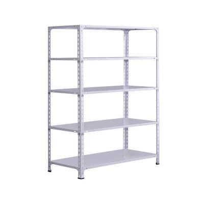 China Corrosion Protection Warehouse Rack White Metal Shelving Unit Steel Shelves With Bolts for sale