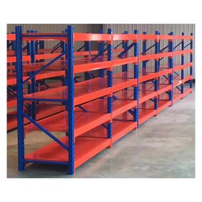 China Corrosion Protection 300kg/layer Loading Capacity Large Warehouse Rack Medium Duty Racking System Metal Shelves for sale