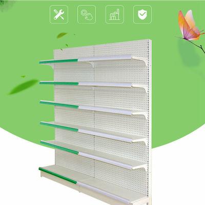 China White Finish Single Sided Paint Display Standing Supermarket Storage Light Duty Shelves Rack Single Sided Metal for sale