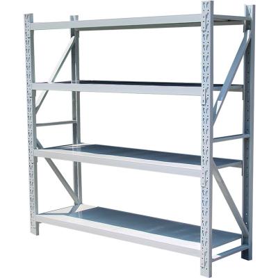 China Corrosion Protection Metal Grooved Steel Medium Duty Rack Shelf Industrial Corner Rack Shelving Racking Warehouse System for sale