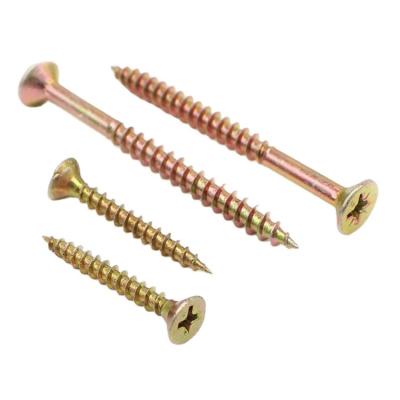 China Metric Countersunk Head Zinc Yellow Torx Drive Cross Recessed Countersunk Head Screw DIN7505 Wood Furniture Chipboard for sale