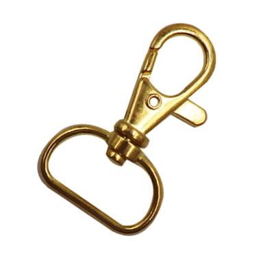 China New Customized Eco-friendly Hooked Snap O Ring Golden Steel Hanger Flat Loaded Snap Hook Key Chain For Handbag for sale