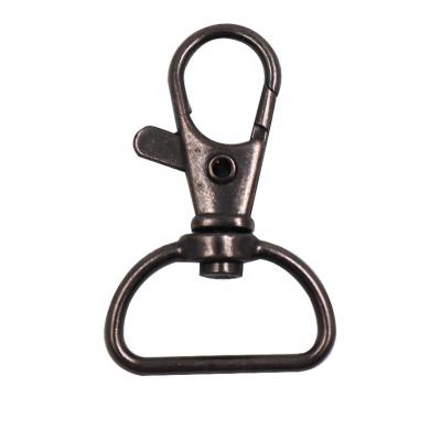 China Eco-friendly Matte Gun Black Metal Keychain Swivel Dog Thin Hook 40Mm Strong For Bag for sale