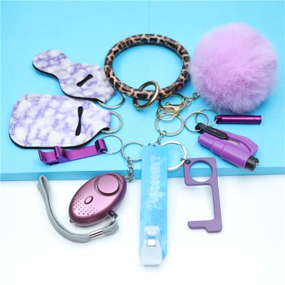 China Metal key chain checked fur keywith keychain wholesale aluminum and iron material ball for sale