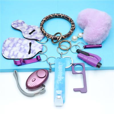 China Metal Key Chain Checked Manufacturer Aluminum And Iron Material Wholesale Us Key Chain With Fur Ball for sale