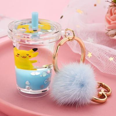 China Plastic verified boba key chain manufacturer tea key chain wholesale transparent acrylic milk material for sale