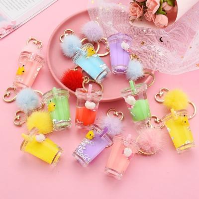 China Plastic verified bubble key chain manufacturer boba key chain wholesale milk transparent acrylic material for sale