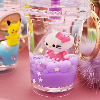 China Verified plastic tea key chain wholesale clear acrylic material boba key chain manufacturer for sale