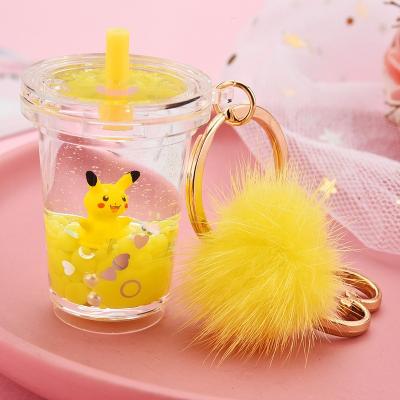 China Plastic verified wholesale transparent acrylic material accessories of key chain manufacturer boba key chain for sale