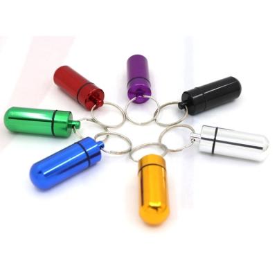 China Gifts Pill Box Key Chain Checked Wholesale Aluminum Waterproof Pill Case 7 Pcs Manufacturer Hardware Key Chain for sale