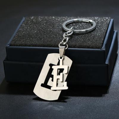 China Souvenir Gift Letter Key Chain Checked Wholesale Fashion Material Letter Manufacturer Stainless Steel Key Chain for sale