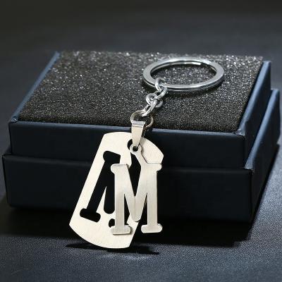 China Souvenir Gift Letter Key Chain Checked Wholesale Cute Design Letter Hardware Manufacturer Stainless Steel Key Chain for sale