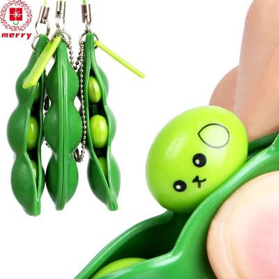 China Relieve Bean Effort TPR Verified Key Chain Key Chain Of Bean Material Wholesale Pot Toy Pod Supply for sale