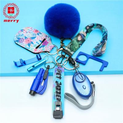 China Wholesale Self-defense Metal Self-defense Key Chain Manufacturer Women Set Key Chain Survival for sale