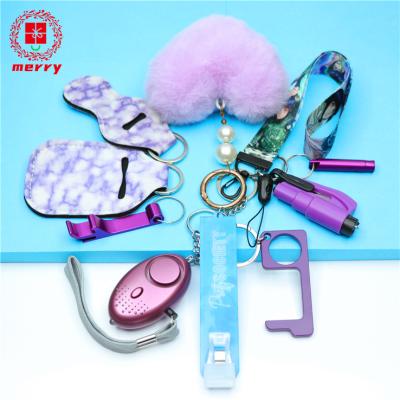 China Wholesale Customizable Women Self Defense Manufacturer Plastic Checked Color Key Chain Key Chain for sale