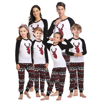 China 2021 New Family Christmas Short Family Pajamas Reindeer Girls Home Clothing Suits Matching Thermal Pajamas for sale