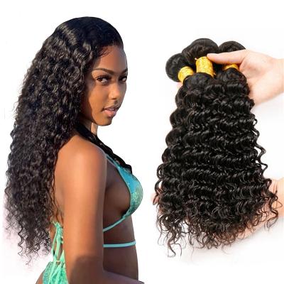 China No Tangle Long Lasting Deep Wave Bundles With Lace Closure And Frontal Virgin Brazilian Mink Hair Hair Extension Wholesale Vendors for sale