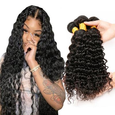 China Deep Wave 10A 12A Grade Brazilian Hair Bundles With Lace Closure Vendors, Virgin Deep Wave Hair Extensions Wholesale for sale