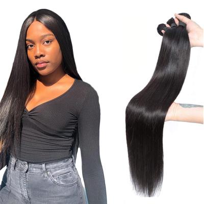 China No Tangle Ready To Ship Straight Virgin Mink Hair Hair Weave Bundles Seller Brazilian Extension 10a 12a Grade Products for sale