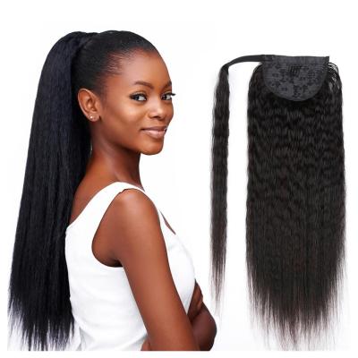 China No Tangle Easy To Apply 100% Virgin Brazilian Curly Straight Hair Extensions Cheap Mink Ponytail Hair Sellers for sale