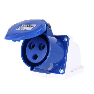 China Commercial Waterproof Type 123 32A 220V Socket 3 Pin Level IP44 Level IP44 Industrial Socket 2P+E for sale