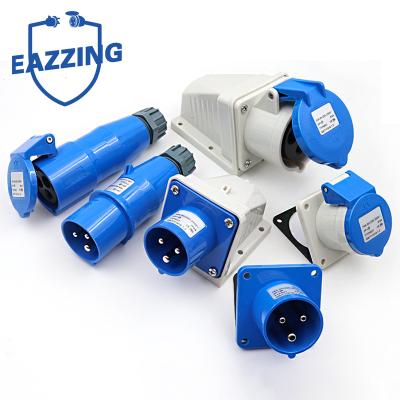 China 16A 32A Plugs and Sockets Connector 3PIN 4PIN 5PIN IP44 IP67 Waterproof Electrical Connection Industrial Commercial Wall Mounted Socket for sale