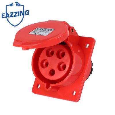 China IP44 Level 16A 32A 63A 220V 380V Outdoor Socket 3.4.5 Pin Socket Extension Commercial Waterproof Industrial Socket Connector3P+N+E for sale