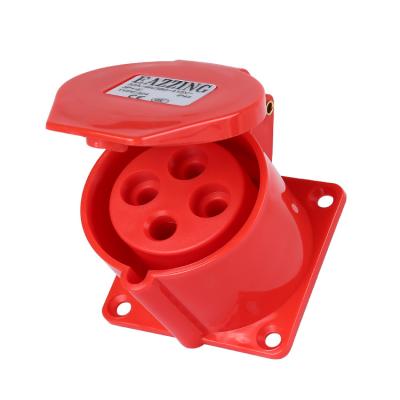 China Commercial Waterproof Type 324 32A 380V Socket 4 Pin Level IP44 Level IP44 Industrial Socket 3P+E for sale