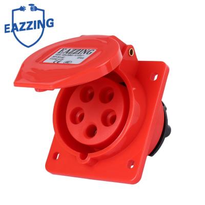 China IP44 Level 16A 32A 63A 220V 380V Outdoor Socket 3.4.5 Pin Socket Extension Commercial Waterproof Industrial Socket Connector3P+N+E for sale