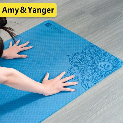 China BSCI Factory Eco Friendly Strip Yoga Mat 6mm Anti Sliding Kids Print Custom Black for sale