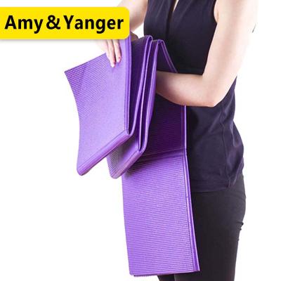 China Eco - Friendly Folding Yoga Exercises BSCI Factory Travel PVC Yoga Mat for sale