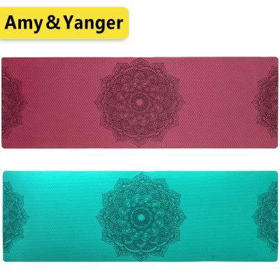 China BSCI Factory Factory Anti Slip Double Layer Tape Eco Friendly Yoga Mat With Custom Logo Print Waterproof for sale