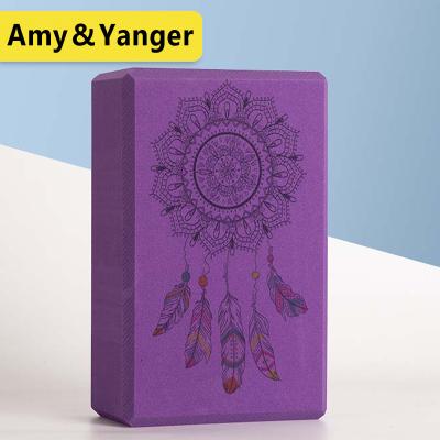 China BSCI factory special foam yoga block custom printed EVA foam yoga block eco recycled non toxic YB-369-E for sale