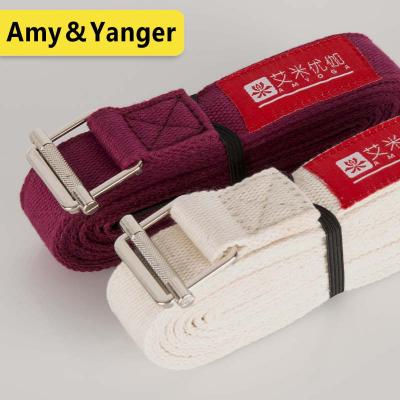 China New Factory Loop Yoga Exercise BSCI Yoga Stretch Strap Yoga Belt Narrow Cotton For Iyengar Yoga 2.5cm Wide for sale