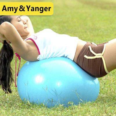 China BSCI factory 55cm diameter anti-shatter PVC fitness yoga ball with compressor YB-55P for sale