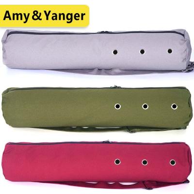 China exercise & Fitness Ready To Ship Big Zipper Yoga Mat Bag Cotton Canvas Openable Private Label for sale