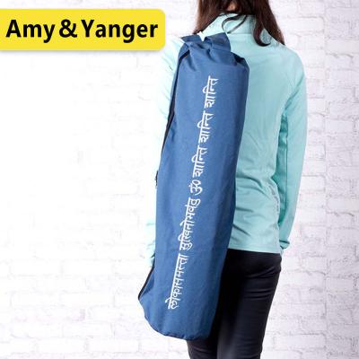 China exercise & Custom Fitness Yoga Mat Bag Cotton Canvas Private Label Zipper Print for sale