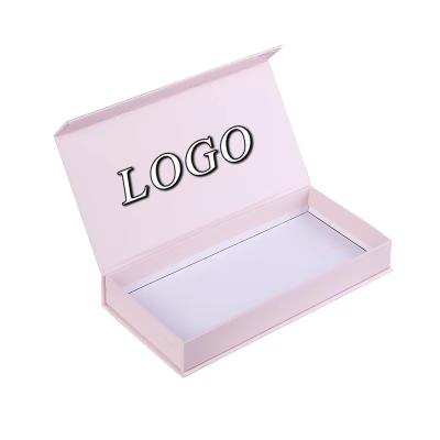 China Recyclable Wholesale Customized Press On Christmas A4 Packaging Square Hard Pink Magnetic Paper Small Box For Tea for sale