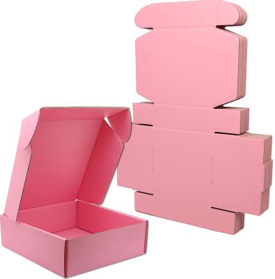 China Recyclable Wholesale Corrugated Cajas Branded Cardboard Packaging Clothes Mailing Cosmetic Pink Small Shipping Custom Logo Mailer Box for sale