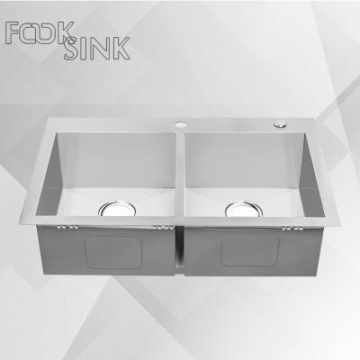 China Without Faucet High Grade Large SS Sinks Topmount Stainless Steel Vanity Sinks Kitchen Stainless Steel Topmount Sink For Hotel for sale